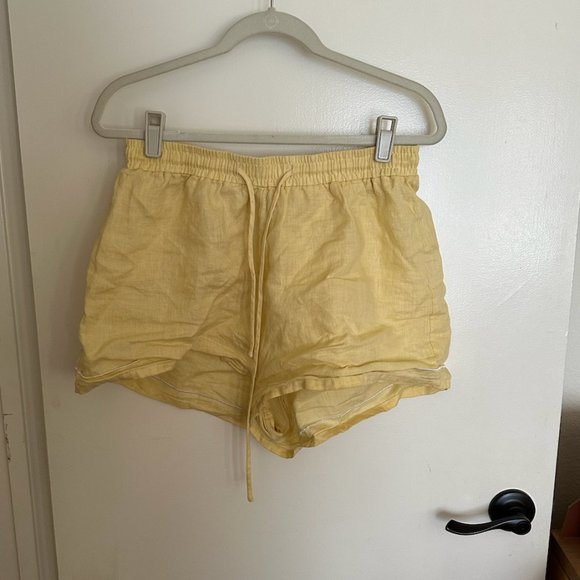 VRG GRL La Concha Linen Button Up Shirt &  Linen Short // Yellow - Picture 4 of 8